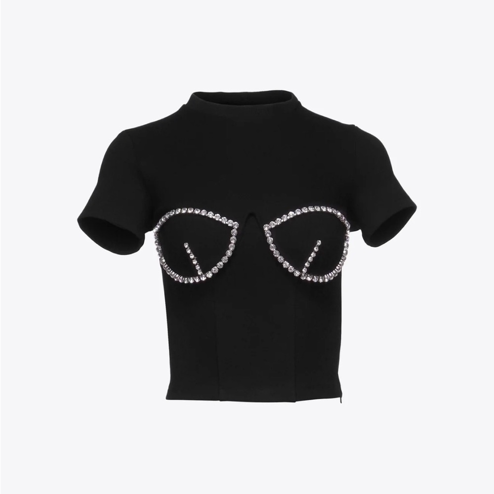 AREA CRYSTAL BUSTIER CUP T-SHIRT